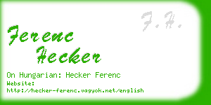 ferenc hecker business card